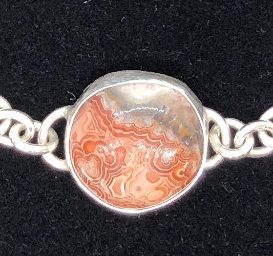 Bracelet, Sterling Silver with Lace Agate