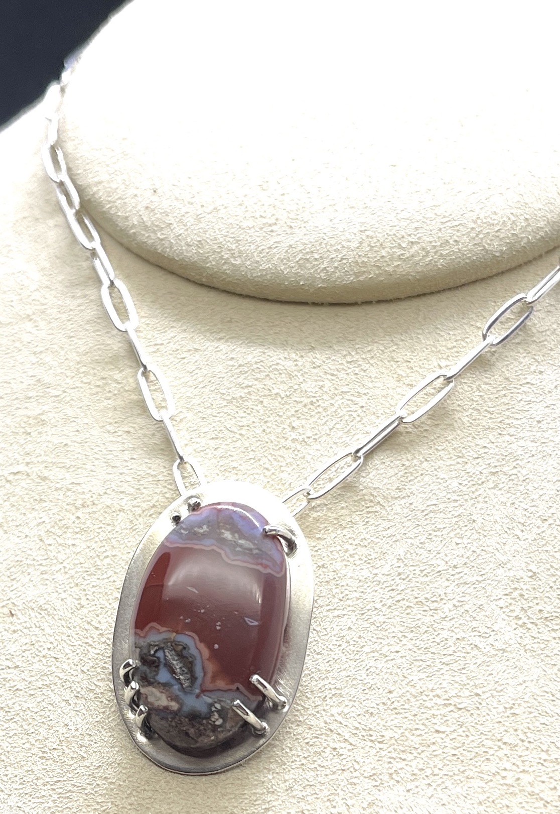 Sterling Silver with Moroccan Seam Agate