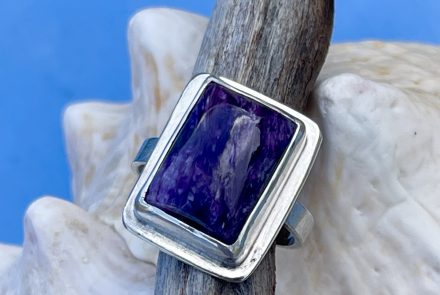 Purple Stone Ring, Size 8