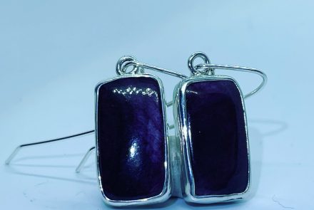 Deep Purple Spiny Oyster Shell Earrings