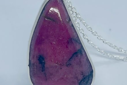 Sterling Silver Pendant with Rhodonite